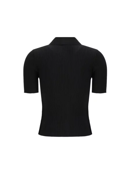 Koszulka polo Courreges pikowana czarna