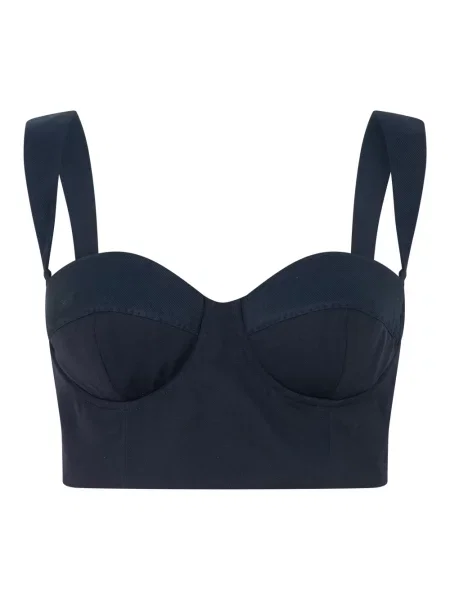 Krótki top Moschino wełniany niebieski