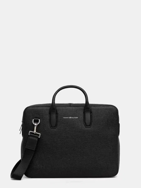 Tommy Hilfiger Torba za prenosnik Th Business Leather Computer Bag črna
