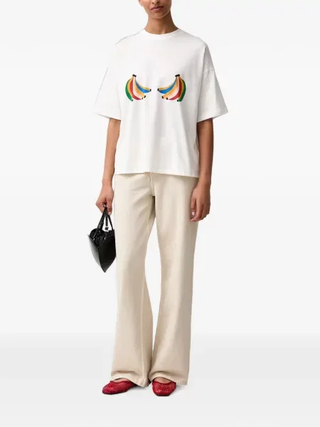 Tricou Never Fully Dressed cu imagine alb