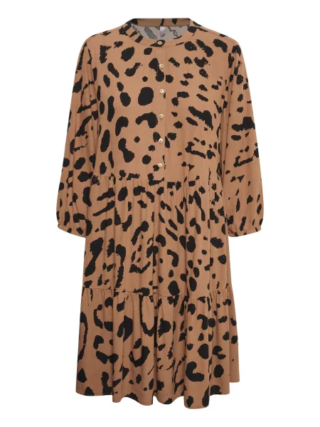 CULTURE Rochie tip bluză închis bej