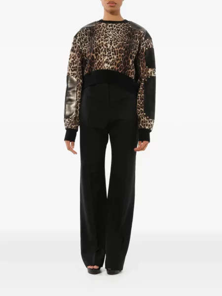 Decupat pulover Givenchy din piele negru