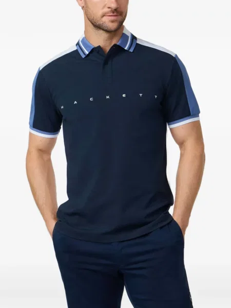 Scurt tricou polo Hackett London cu imagine albastru