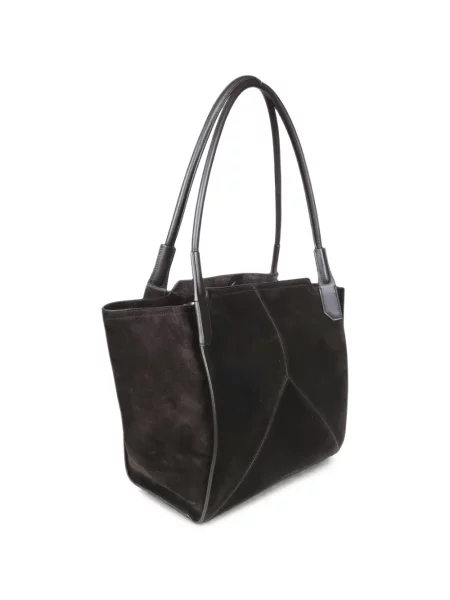 Geantă shopper Victoria Beckham din piele de căprioară maro