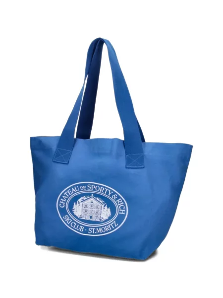 Geantă shopper Sporty & Rich cu imagine albastru