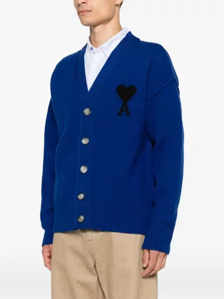 Cardigan Ami Paris albastru