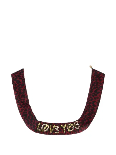 Gulerat colier Red(v) cu imagine cu imprimeu animal print roșu
