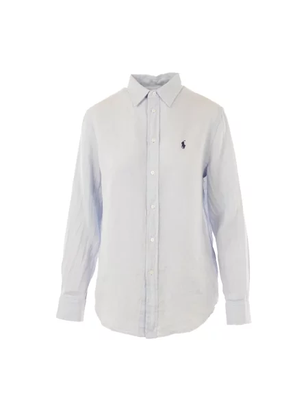 Polo Ralph Lauren Bluzki i koszule Kobieta S Len Koszula Oxford niebieski