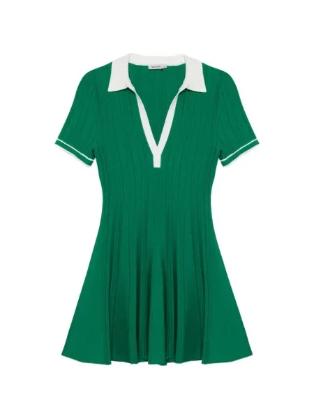 Dzianinowa sukienka mini Simkhai garniturowa zielona