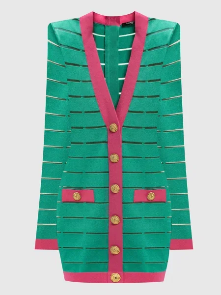 Платье мини Balmain зеленое