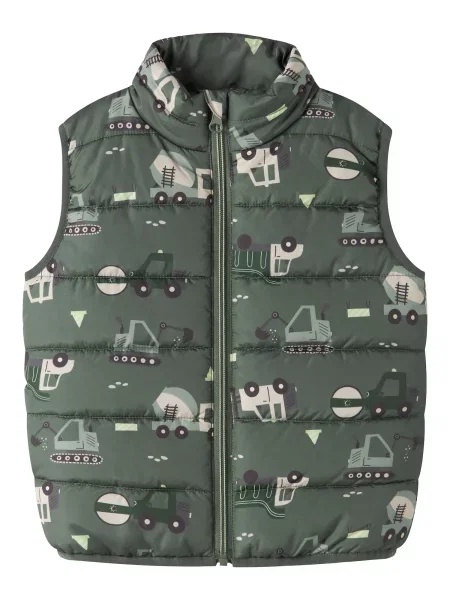 NAME IT Vestă NMMMYLANE verde mentă / verde jad / negru alb