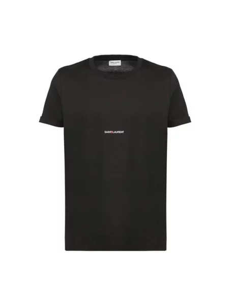 Koszulka Saint Laurent z dżerseju czarna