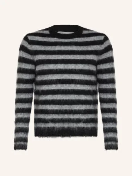 Allsaints Sweter Harry Z Moheru grau czarny