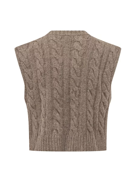 Sweter Weekend Max Mara wełniany brązowy