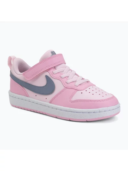 Încălțăminte pentru copii Nike Court Borough Low Recraft pink foam/pink rise/white/ashen slate alb