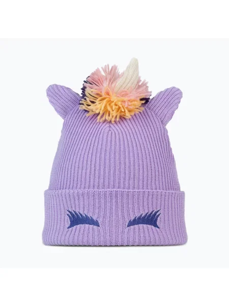Gyermek téli sapka BUFF Knitted Fun unikornis szőlő jég. Méret: OS lila