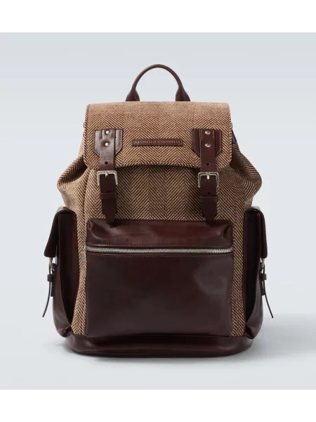 Rucsac Brunello Cucinelli din piele maro