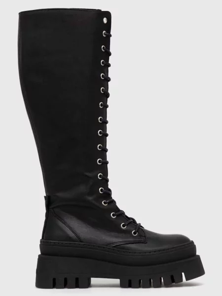 Steve Madden ghete de piele Carina femei negru cu platforma