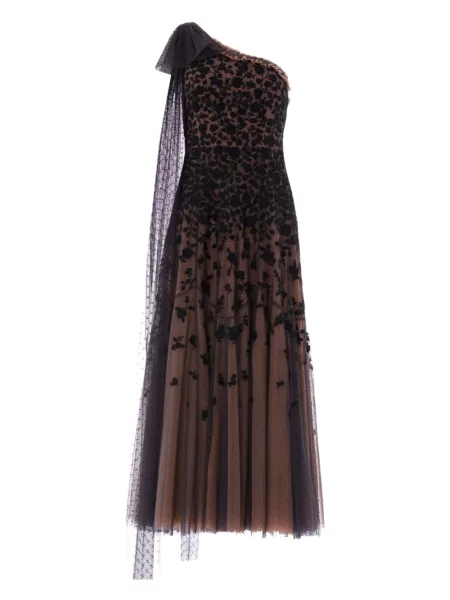 Sukienka midi Needle & Thread do kolan na jednym ramieniu garniturowa różowa