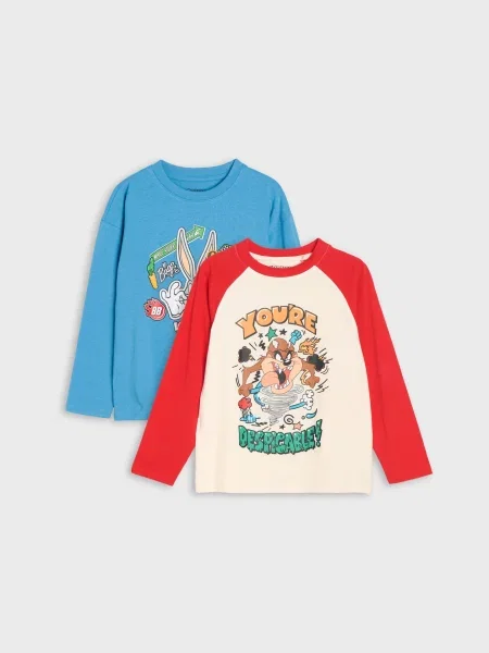 Sinsay trička s potiskem 2 ks Looney Tunes vícebarevná