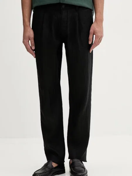 Marc O'Polo pantaloni chinos pentru bărbați din in negru