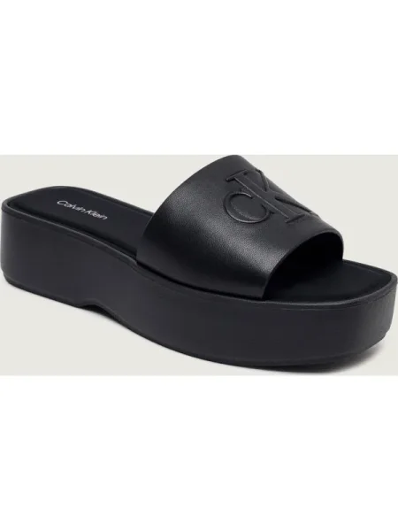 Calvin Klein Bőr papucs fekete