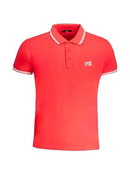 Tricou polo Cavalli Class cu broderie roșu