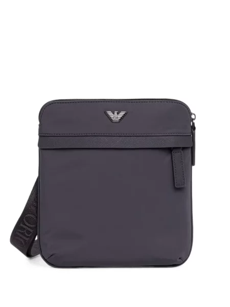 Geantă crossbody Emporio Armani cu autograf gri