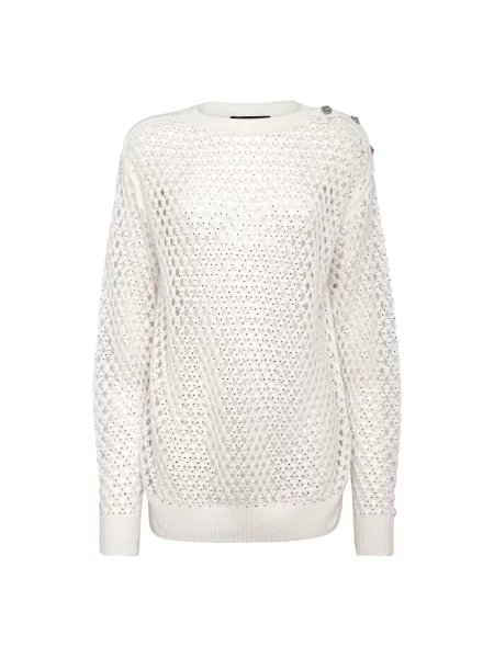 Sweter Philipp Plein z kaszmiru biały