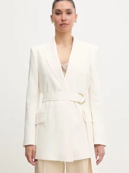 HUGO jednoredni sako ženski viskozni Abivanna bež