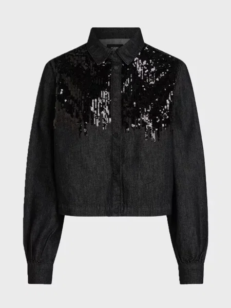 Джинсовая рубашка Karl Lagerfeld черный