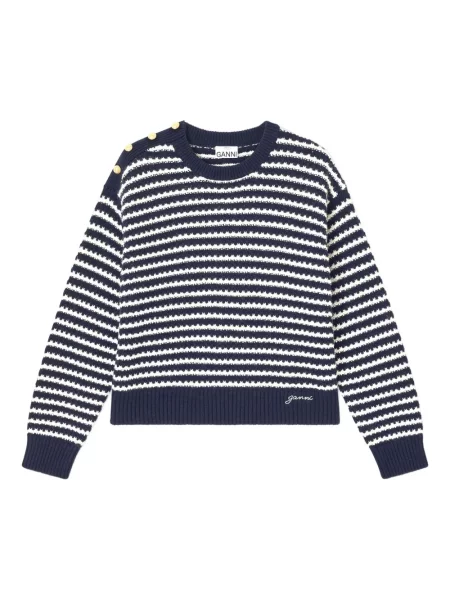 Pulover Ganni cu dungi albastru