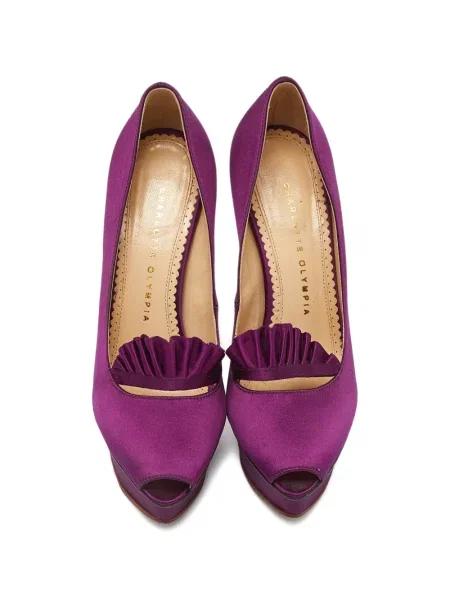 Platform talpú fodros körömcipő Charlotte Olympia lila