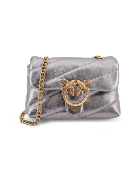 Torebka crossbody Pinko skórzana szara