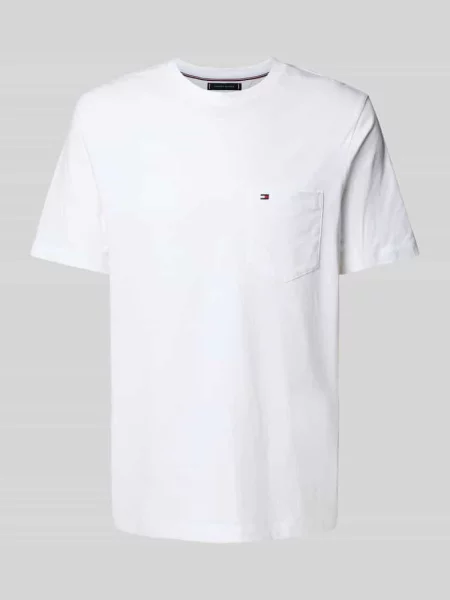T-shirt o kroju regular fit z czystej bawełny Tommy Hilfiger biała
