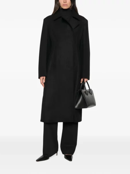 Palton Jil Sander cu două rânduri de nasturi negru