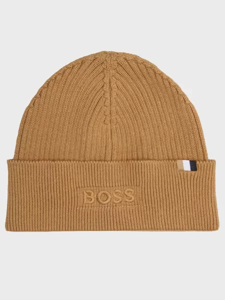 Шапка Boss коричневая