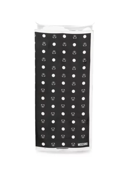 Ursuleț de pluș fular Moschino cu buline negru