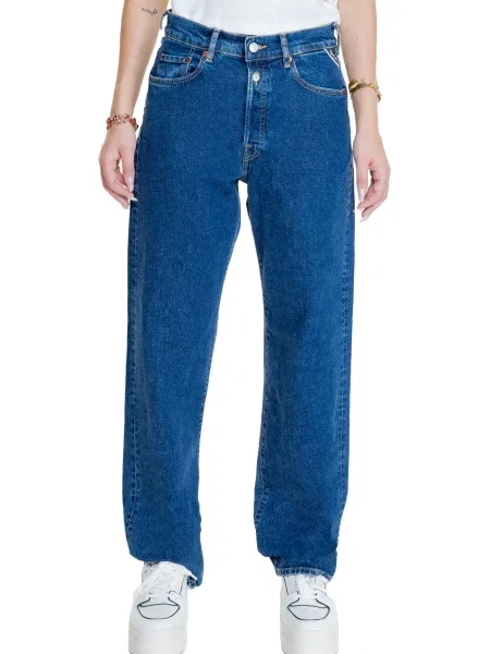 Blugi boyfriend Replay albastru