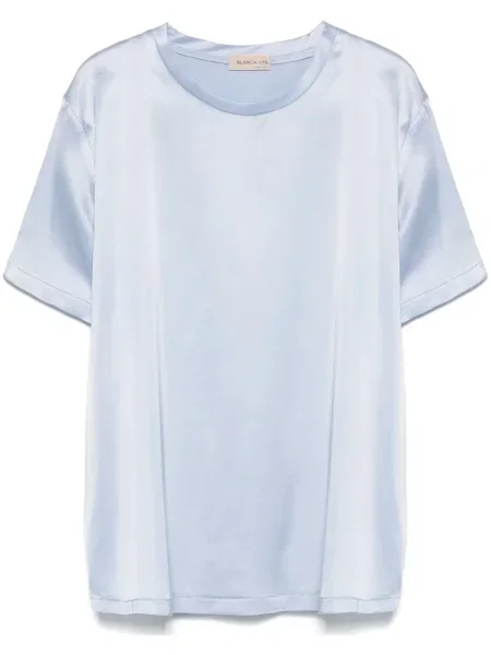 Satynowa koszulka Blanca Vita niebieska