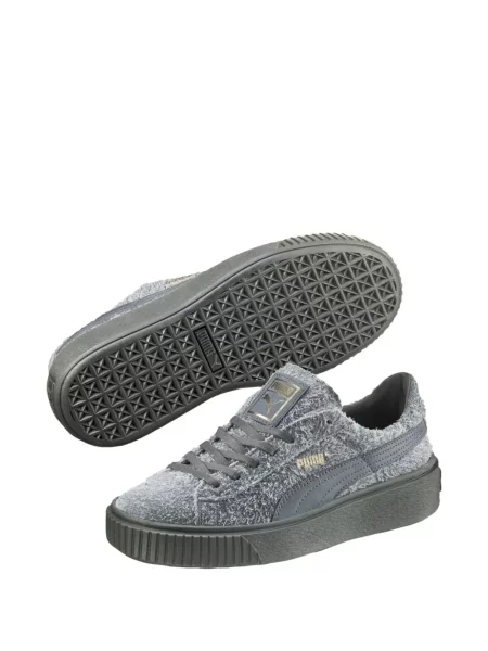 Sneakerși Puma Platform din piele de căprioară cu platformă gri