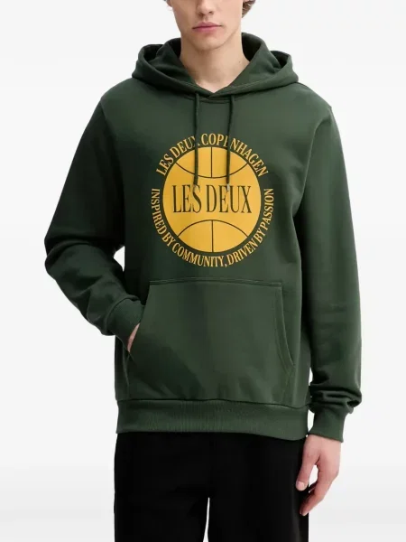 Hanorac cu glugă Les Deux cu imagine verde