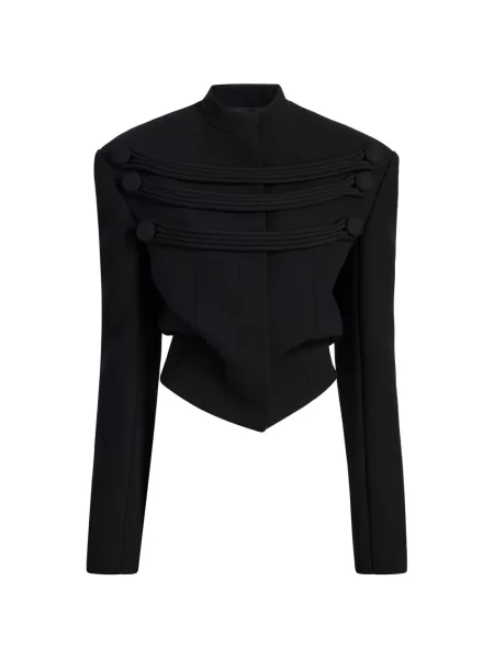 Geacă Khaite cu broderie negru