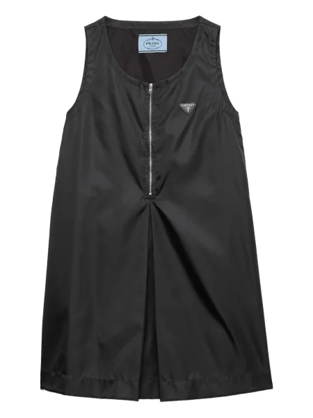 Rochie mini Prada plisată de costum de jumătate de fermoar negru