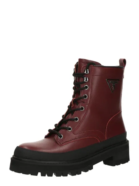 Škornji Guess z vezalkami rdeča