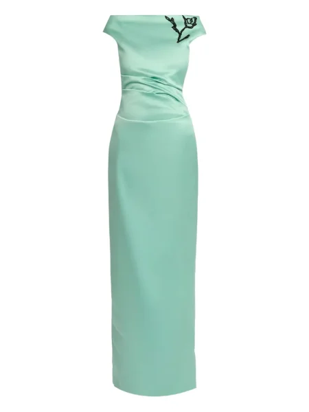 Rochie Erdem din satin verde