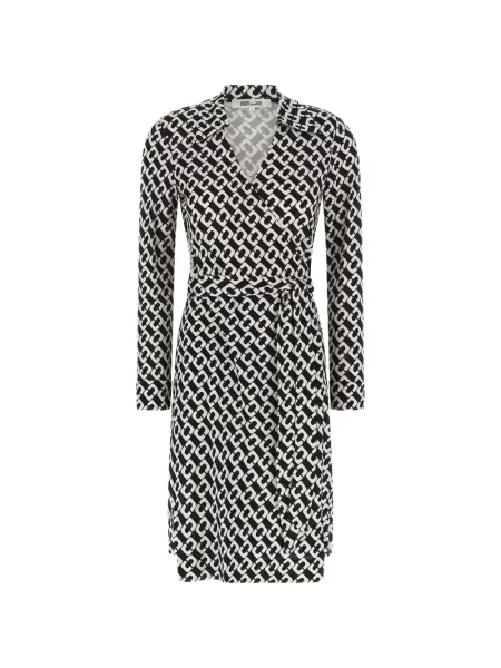 Rochie mini Dvf Diane Von Furstenberg de mătase cu imagine cu imprimeu geometric negru