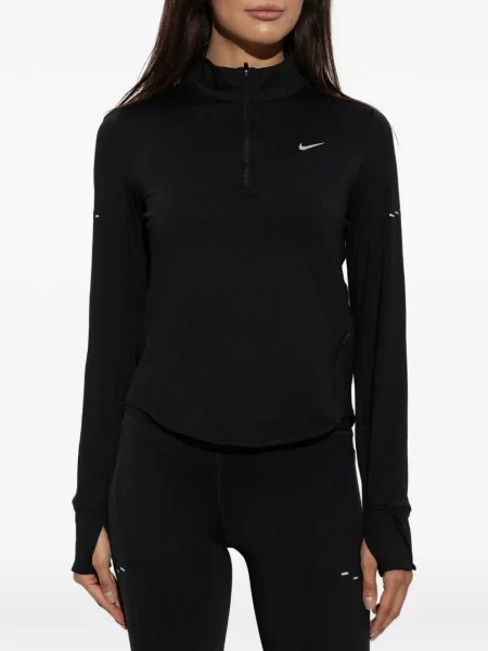 Hanorac cu glugă Nike cu autograf cu șireturi din dantelă negru