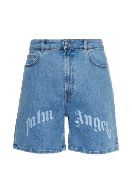 Pantaloni scurți din denim Palm Angels cu imagine albastru