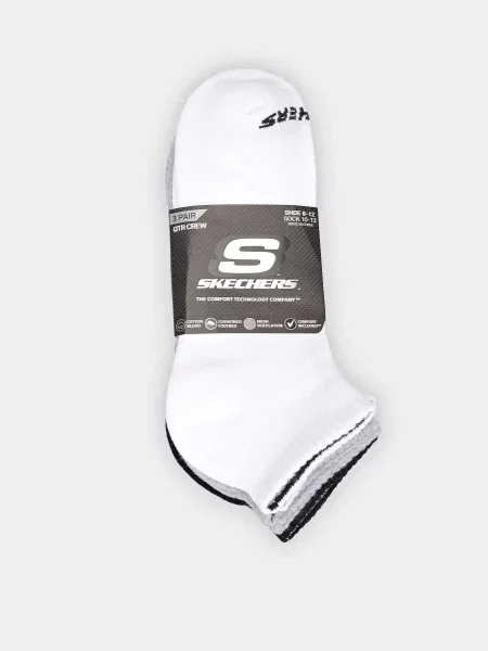 Skechers Набір шкарпеток Унісекс Білий/чорний Бавовна/поліестер білі
